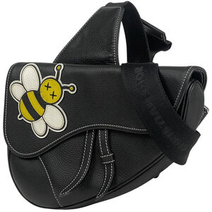 CHRISTIAN DIOR Black Leather Shoulder Bag